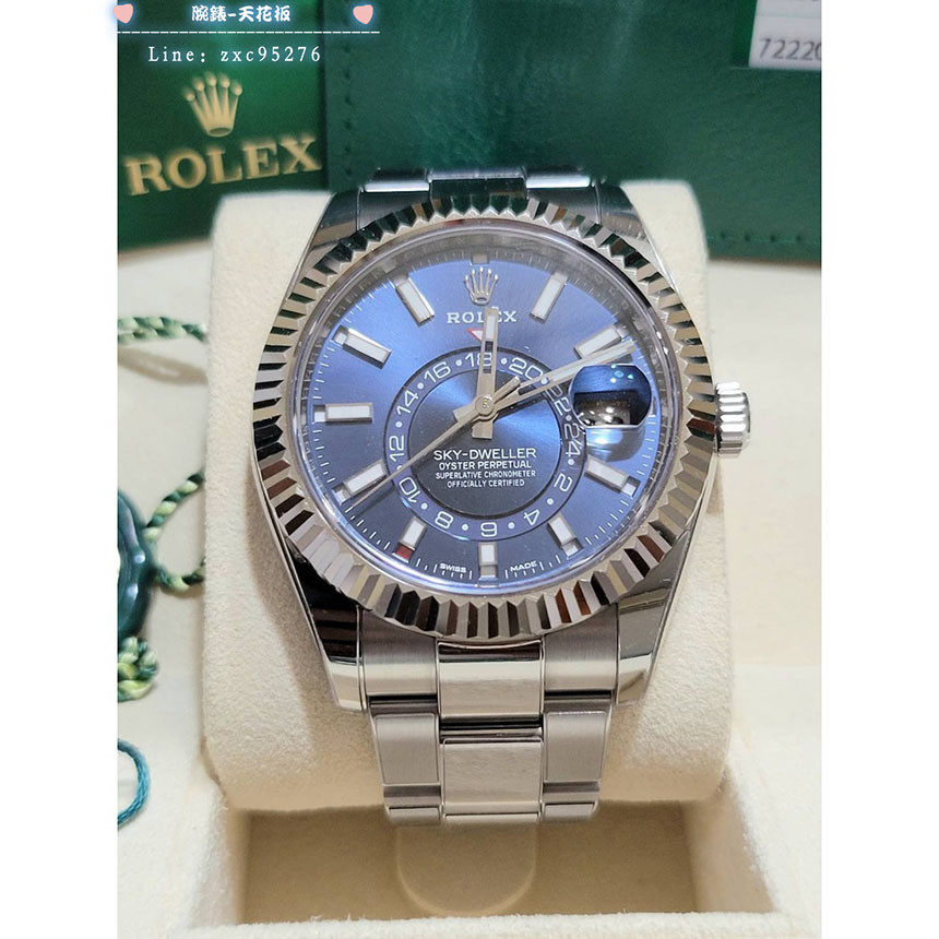 Rolex 勞力士 Sky Dweller 326934 藍面 天行者 板帶 98新 20年 43Mm 年曆腕錶