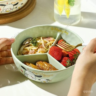 🎀臺灣出貨⭐分隔便當盒 分隔餐盤 陶瓷便當盒 食堂打飯專用 分隔飯盒 上班族瓷碗 可微波爐加熱 DTMD