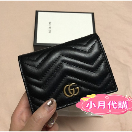 Gucci古馳 Marmont card case 黑色錢包 馬夢短夾 卡包 證件夾 皮夾 466492卡