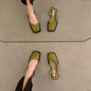 【🚀現+預售🚀單鞋 女】包頭涼鞋 女款夏季 新款外穿時尚 法式 韓係超僊女士平底羅馬鞋子