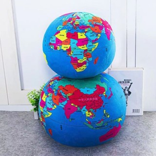 動漫周邊✨地球儀抱枕地球毛絨玩具圓形公仔中文版英文版世界地圖球星球模型