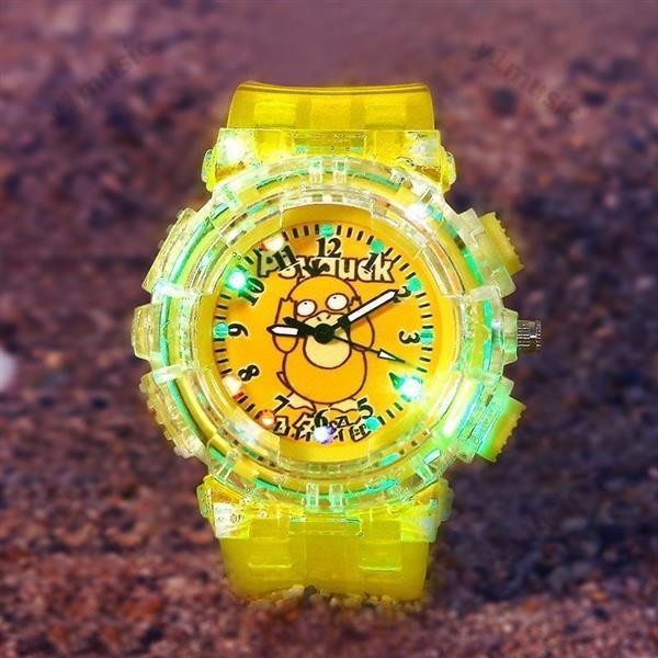 【熱銷】比卡丘兒童髮光玩具手錶網紅可達鴨電子錶奧特曼腕錶汪汪隊