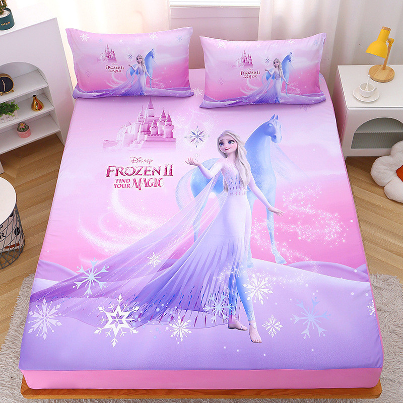 女孩床笠艾莎公主床單 冰雪奇緣床罩單件 女生卡通愛莎蘇菲亞床墊套
