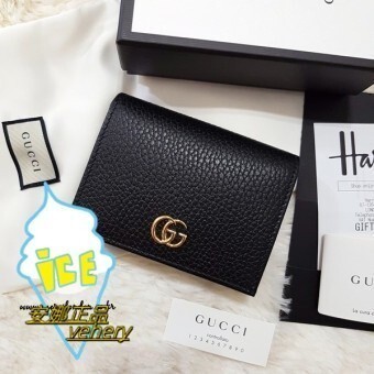 二手免運 GUCCI 黑色荔枝紋 牛皮金雙G LOGO 零錢包 短夾 皮夾 456126 短夾 錢包