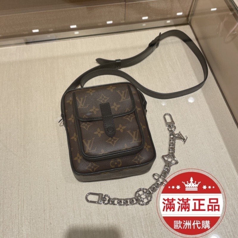 折扣 LV M69404 路易威登 CHRISTOPHER男士經典老花 迷你郵差包 單肩包 隨身包