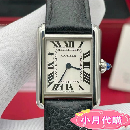 義大利製二手Cartier 卡地亞 TANK MUST腕錶 銀色石英機芯 小型款 精鋼錶殼 WSTA0042 皮革錶帶