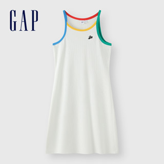 Gap 女裝 Logo圓領吊帶洋裝-白色(465043)