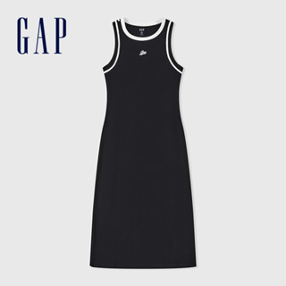 Gap 女裝 Logo圓領無袖洋裝-黑色(496365)