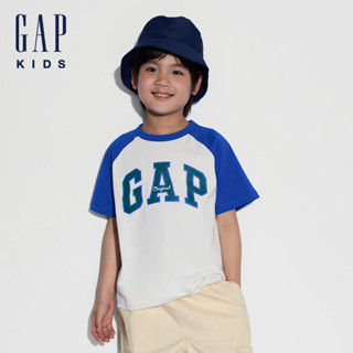 Gap 兒童裝 Logo純棉圓領短袖T恤(1-14歲)-藍色(545580)