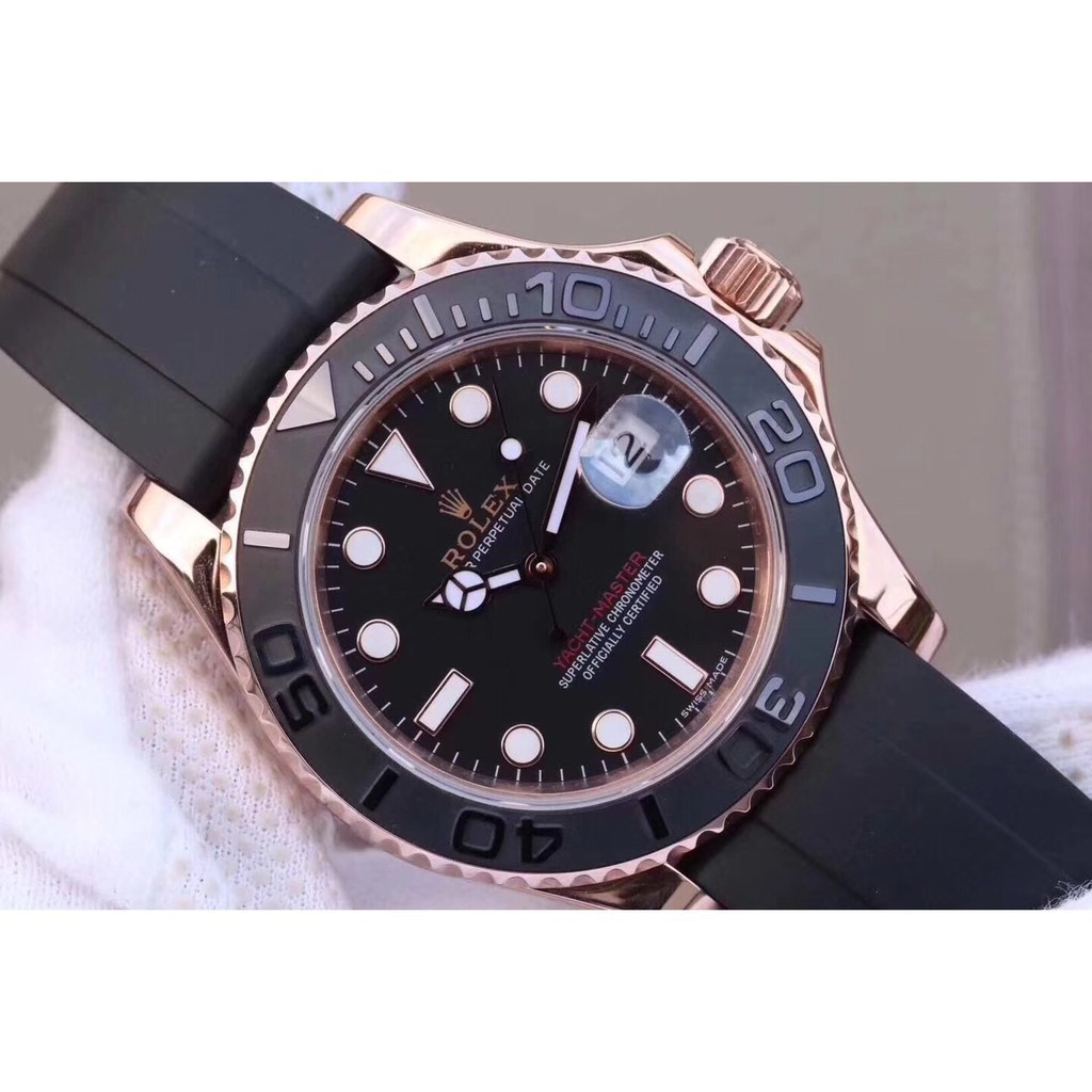 新款全新勞力士 ROLEX 遊艇名仕 116655 玫瑰金殼黑面 男士經典商務腕錶 勞力士男錶 高檔腕錶 現貨特價*出售
