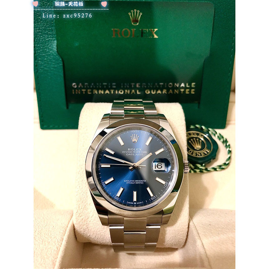 Rolex 勞力士 Datejust 126300 蠔式日誌型 柱狀時標 放射狀藍色面盤 41Mm (價格請私腕錶