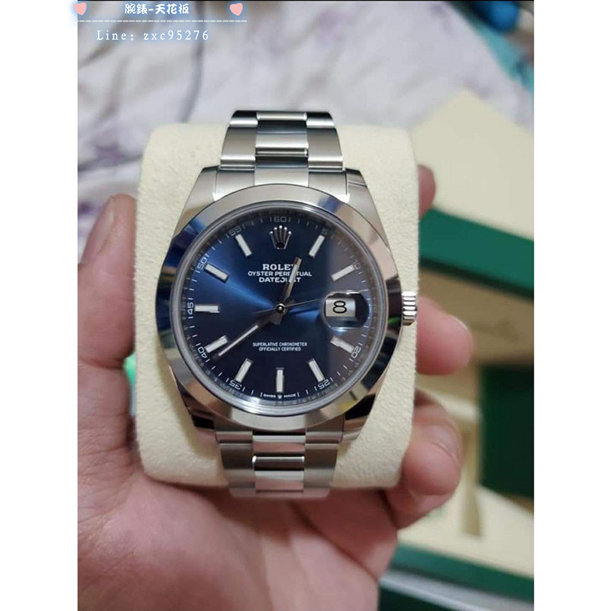 勞力士 126300 藍面 Datejust Rolex 放射面 三板帶腕錶
