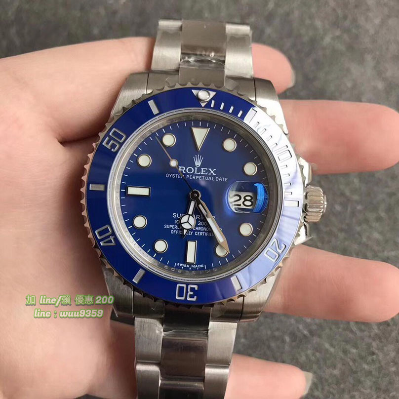 開Rolex手錶潛航者系列 勞力士 藍水鬼手錶 勞力士 機械表 勞力士 綠水鬼 藍水鬼 細節做到完美
