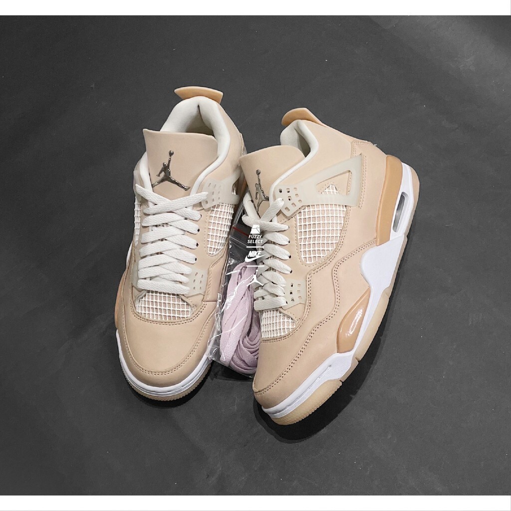 【正品】W Air Jordan 4 Retro Shimmer 奶茶 粉 女鞋 DJ0675-200