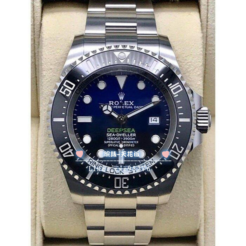 勞力士 Rolex漸變藍水鬼王藍水鬼116660 Deepsea D-blue 男士精鋼手腕錶 防水休閒手腕錶腕錶
