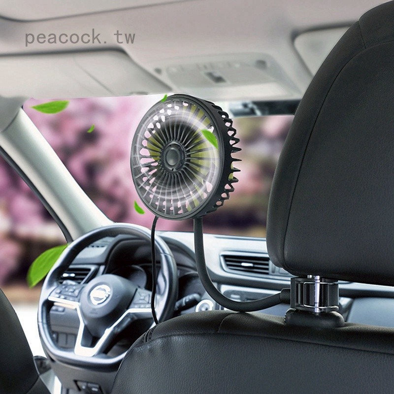 免運 夏季 360 度自由可調汽車風扇通用 USB 汽車冷卻風扇儀表板/後座汽車風扇汽車配件