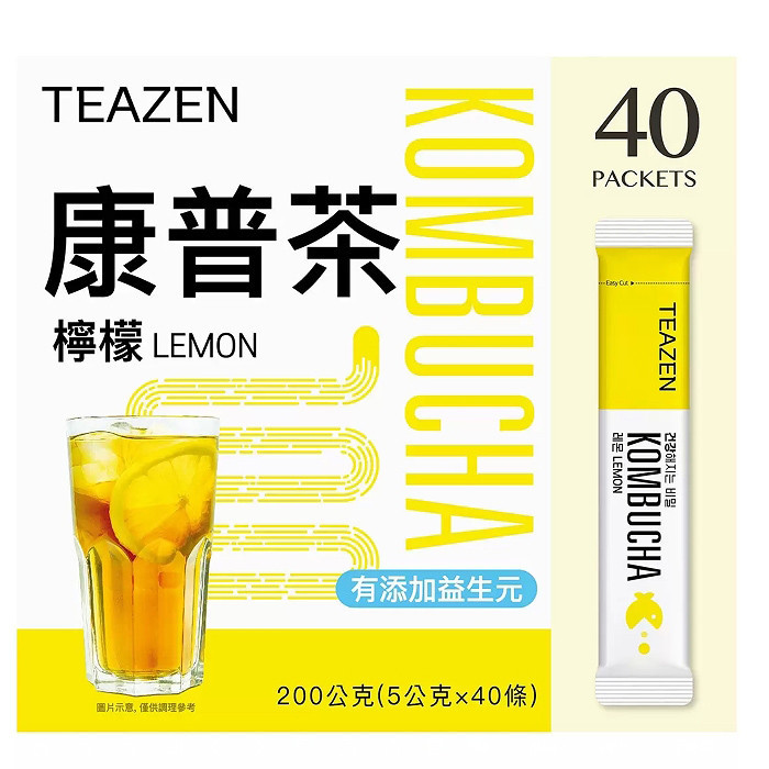 TEAZEN 康普茶 檸檬口味 5公克 X 40包 [COSCO代購4] C141460