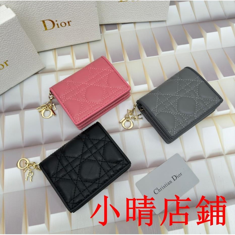 小晴二手/Dior/迪奧 短夾 零錢包 皮夾 錢夾 錢包 名片夾羊皮革皮夾02154