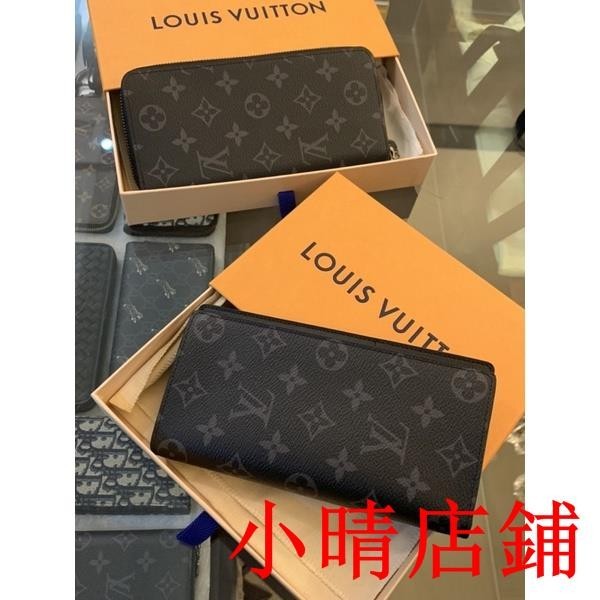 小晴二手/精品Louis Vuitton LV 經典 黑色老花 拉鏈、對開 男生 男款 長夾 現貨
