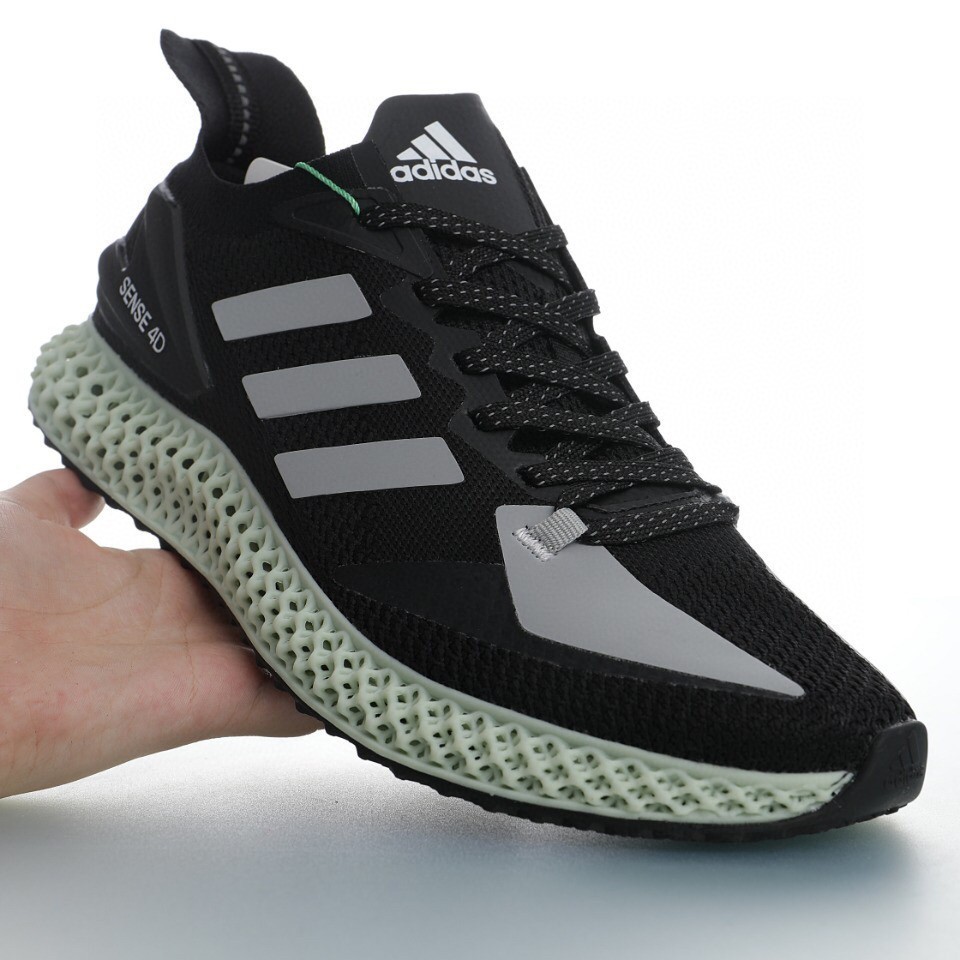 Adidas Consortium Runner Sense 4D 針織 套腳 慢跑鞋 黑銀灰綠3M FW7101男女鞋