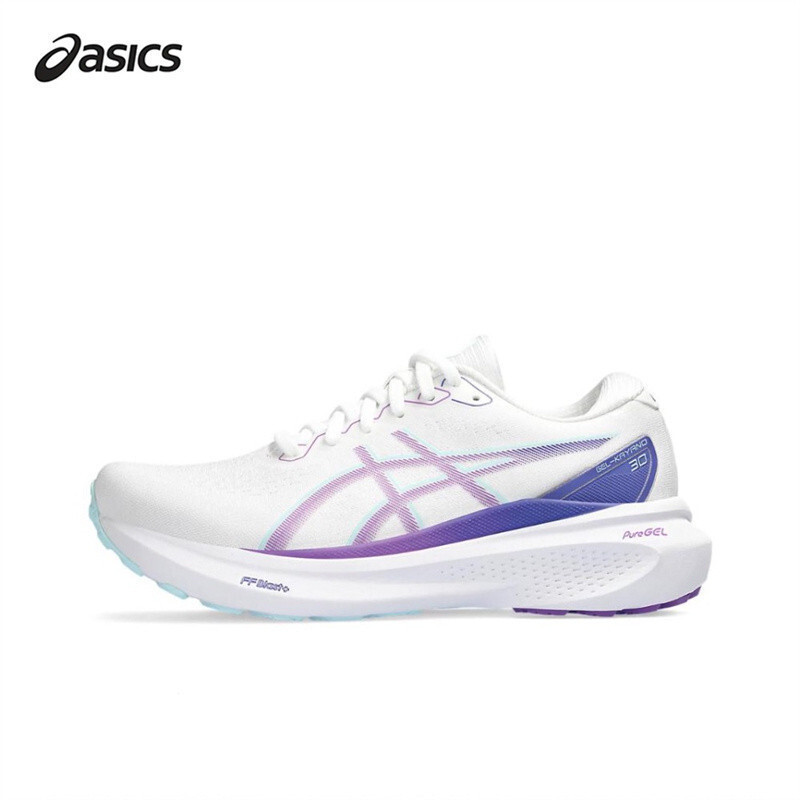 正版Asics Gel-Kayano 30 亞瑟士 慢跑鞋 寬楦 女款 白紫 1012B357-100 全黑