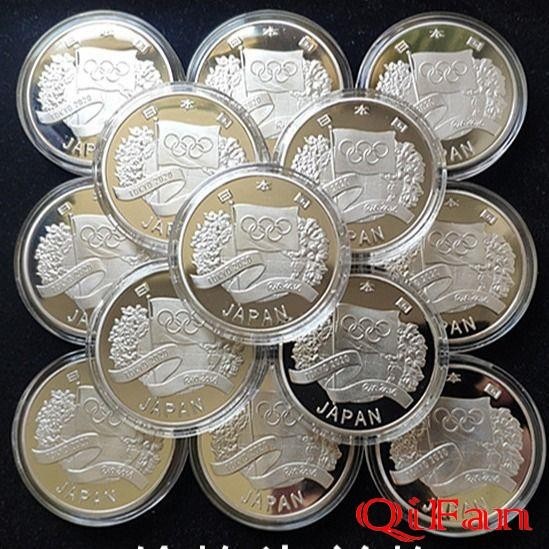 收藏熱點紀念章 鍍銀 2020年日本東京會紀念幣 平成32年 帶圓盒 40mm