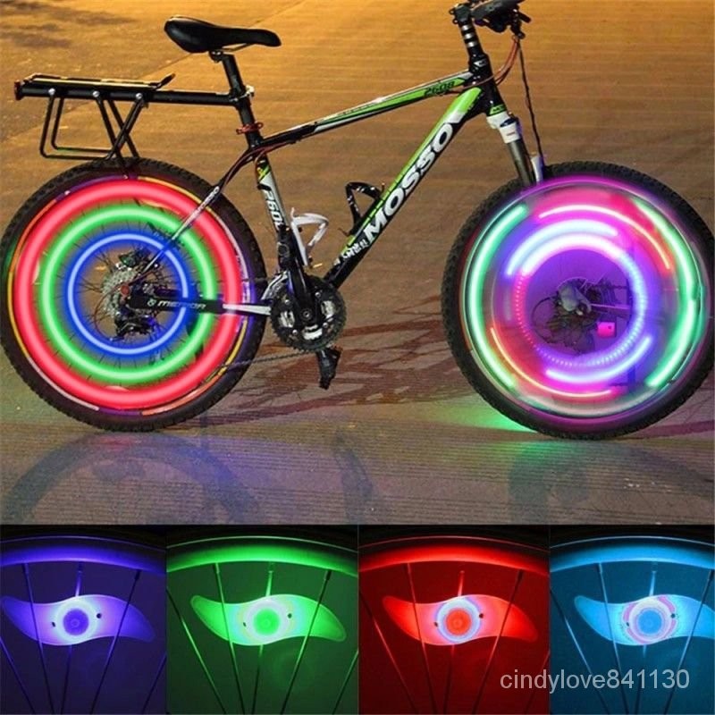 🔥免運熱賣🔥自行車鏈條燈夜騎尾燈山地自行車條幅燈兒童單車輪胎燈裝飾配件