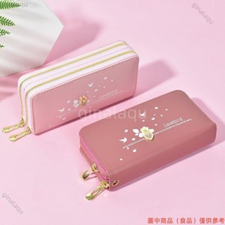 🎊限時特價🎊女士長錢包 新款女長夾 時尚PU大容量雙拉鍊手拿錢包女愛心印花雙層長皮夾xh6🎇01