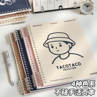 🔥臺灣熱賣DIY🔥TacoTaco不硌手活頁本B5可拆卸綫圈筆記本本子高顔值學生用記事紙