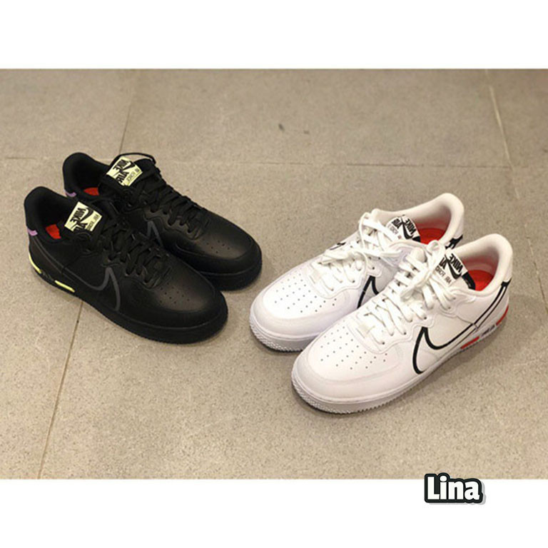 Nike Air Force 1 React 後鞋墊 白黑紅Cd4366-100 黑紫黃Cd4366-00現貨