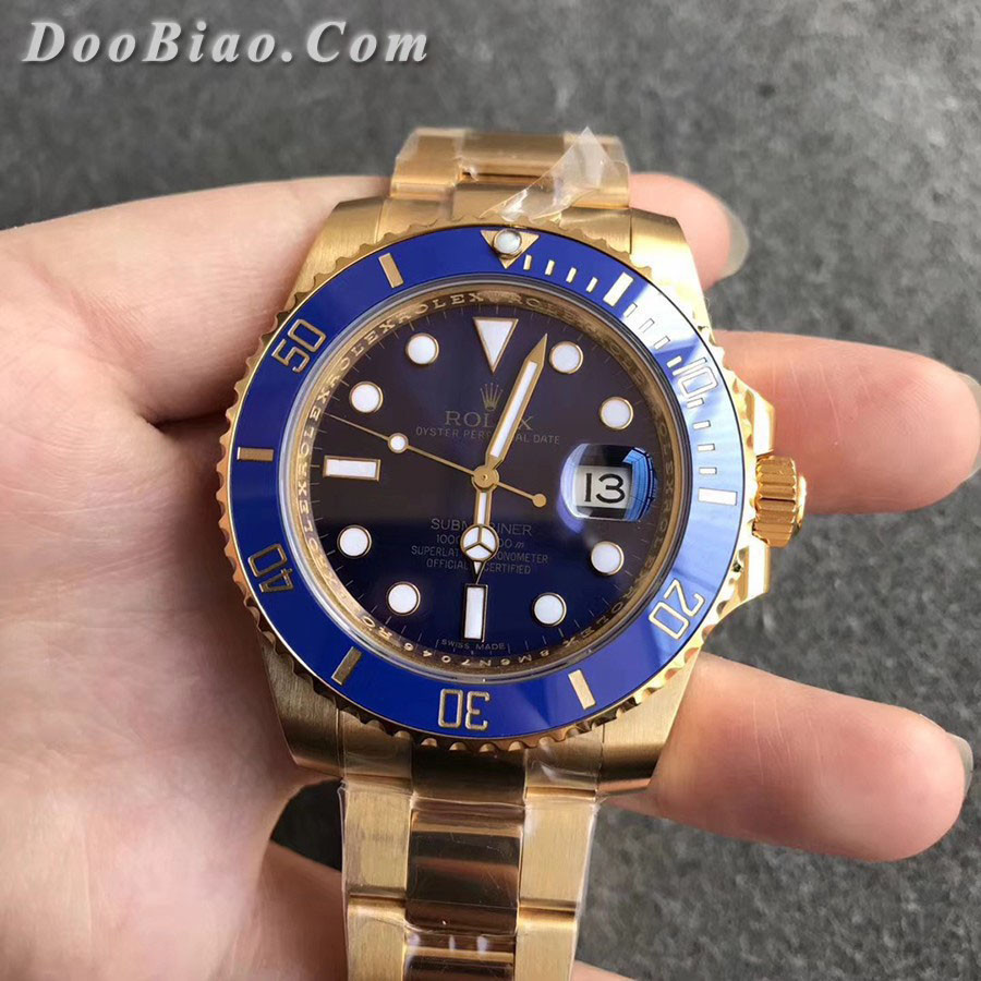 X勞力士 Rolex 潛航者系列 包金黃金藍水鬼 2836自動機械機芯 勞力士 精品 高檔男錶 勞力士 高檔手錶 商務