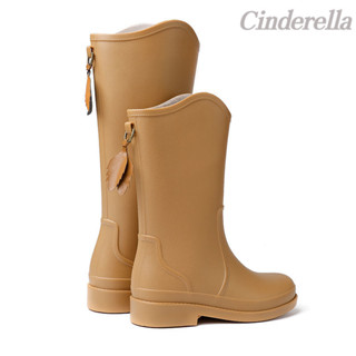 Cinderella 日係高檔中筒防水防滑公主高筒時尚戶外軟底膠鞋女防水鞋 雨靴雨靴女 雨鞋雨鞋 時尚雨鞋雨靴 防滑雨鞋