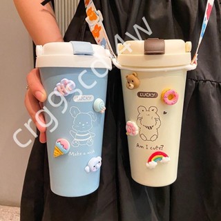 限時低價-便攜式水杯 水杯女ins高顏值帶吸管奶茶咖啡杯便攜男學生隨手不鏽鋼保溫杯子356