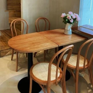 「Baby Time」商用咖啡廳甜品店奶茶店桌椅餐飲店實木復古半圓桌方桌組合小圓桌