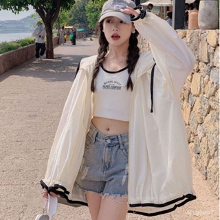 新款時尚連帽防曬衣女夏季長袖外穿薄款外套 韓版寬鬆透氣防曬服女 2ZNO