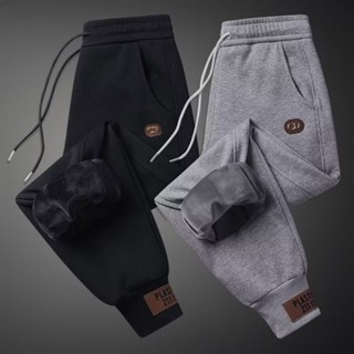 【大碼男裝閣】休閒褲男冬季【M-5XL】加絨加厚保暖帶絨衛褲新款寬鬆運動男士褲子秋冬