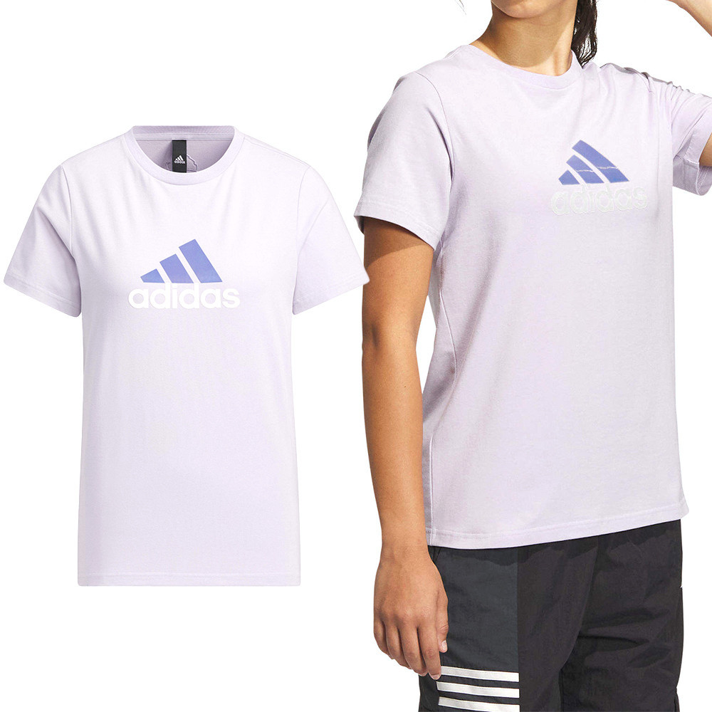 Adidas MH BOS TEE 2 女款 紫色 運動 休閒 彈性 棉質 圓領 上衣 短袖 IM8889
