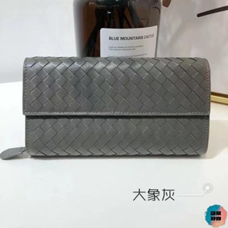 真皮皮夾長夾 2024時尚長款女士錢包羊皮編織手拿包拉鍊零錢包小巧時尚百搭簡約錢夾