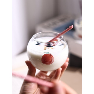 ZERO 居家選物少女心自制水蜜桃ins風玻璃月球杯子酸奶冰淇淋甜品杯威士忌酒杯#預購#開超取請聊聊我