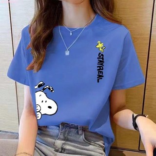 優質短袖🌷夏季顯瘦短袖T恤女生衣服短袖上衣女新款時尚卡通印花T恤女生圓領百搭韓版T恤寬鬆大尺碼女裝合身上衣 多色可選