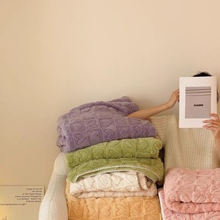 2024新品💖蓋毯午睡毯子💖熱銷愛心提花毛毯冬季加厚午睡辦公室披肩空調加絨毯子珊瑚絨沙發蓋毯