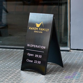任意門客製 【客製化】【落地展示牌】不鏽鋼落 地立牌 a字展示牌 廣告牌 咖啡店 門口 營業時間 指示 提示牌