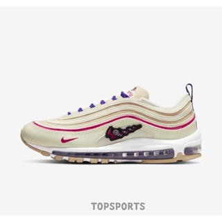 日本代購Nike Air Max 97 Air Sprung 米紫刺繡 子彈 氣墊 男女鞋 DH4759-200