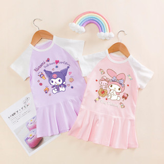 【Hi!Kids】女童連衣裙夏裝美樂蒂韓版短袖T恤裙兒童洋氣夏天裙子庫洛米衣服