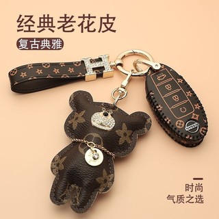 NISSAN尼桑 經典老花皮鑰匙套 X-TRAIL LIVINA MARCH TIIDA juke TIIDA 鑰匙皮套