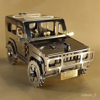 【閤金車模】金屬拚裝模型汽車越野悍馬車模拚裝模型非電動靜態模擬收藏模型
