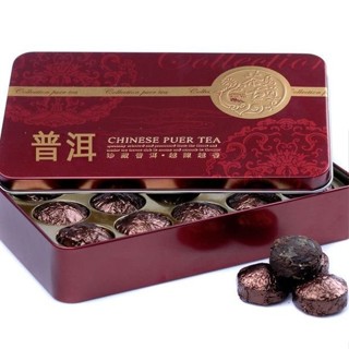穎兒甄選 普洱茶 熟茶 糯米香小金沱糯香迷你小沱茶鐵盒裝茶葉