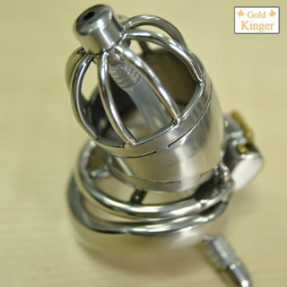 【桃花島成人專營】囚鳥正品不銹鋼防脫版含導管貞操鎖/褲帶器具弧形卡環 男用 貞操鎖男用 貞操帶 cb鎖 戒 貞操籠 調教