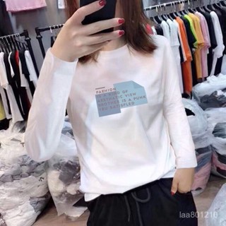 【臺灣出貨】大尺碼上衣 秋季女裝 長袖T恤 100%純棉長袖T恤女 韓版上衣 上衣女 打底衫 純棉長袖 T恤女