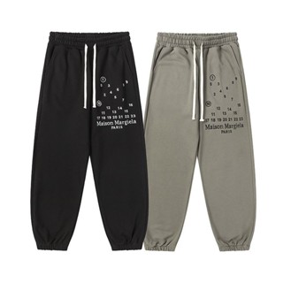 【賢賢百貨店2】馬吉拉MM6新款字母刺繡運動長褲美式潮牌寬松休閑男女束腳衛褲ins